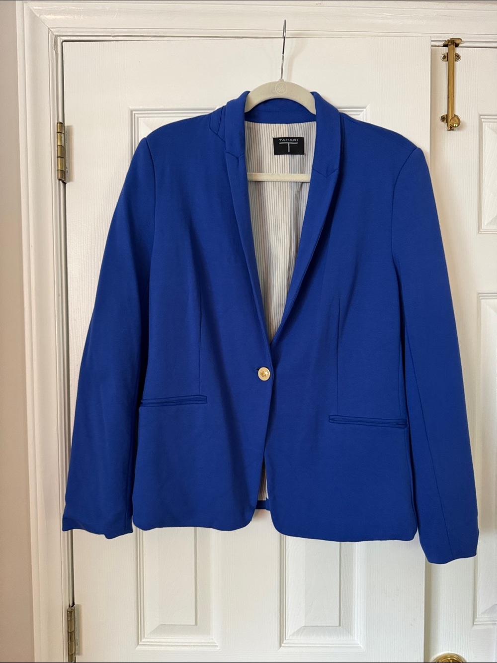Tahari ASL Royal Blue Single-Button Blazer